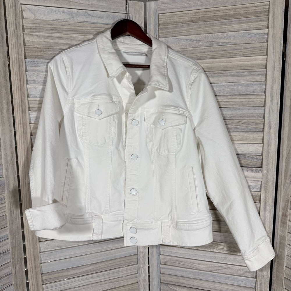 Lane Bryant size 18 white denim jacket NWOT